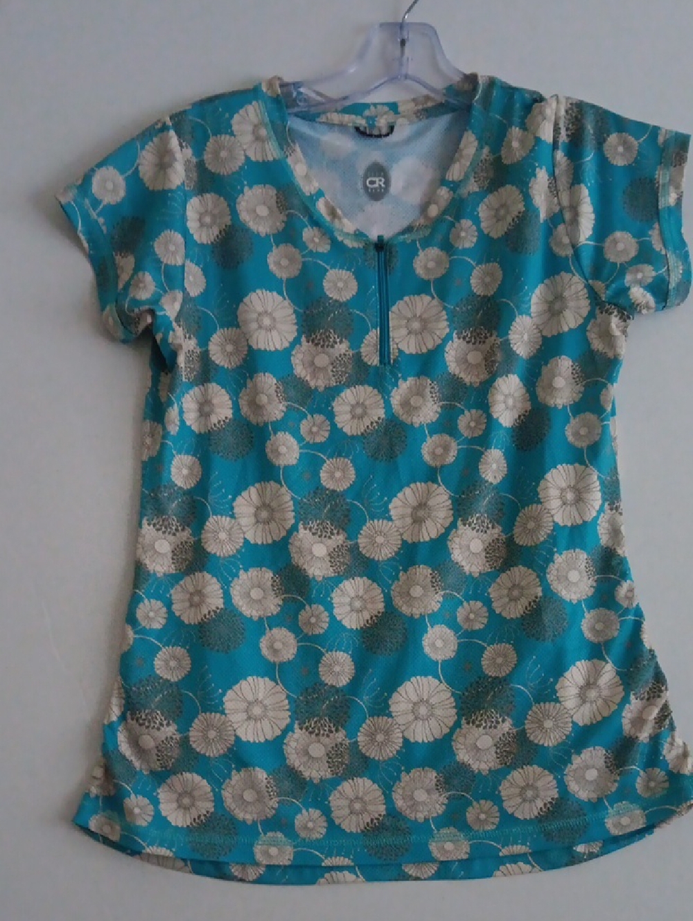 Club Ride Apparel Teal Floral Short-Sleeve Zip Jersey SIZE XS